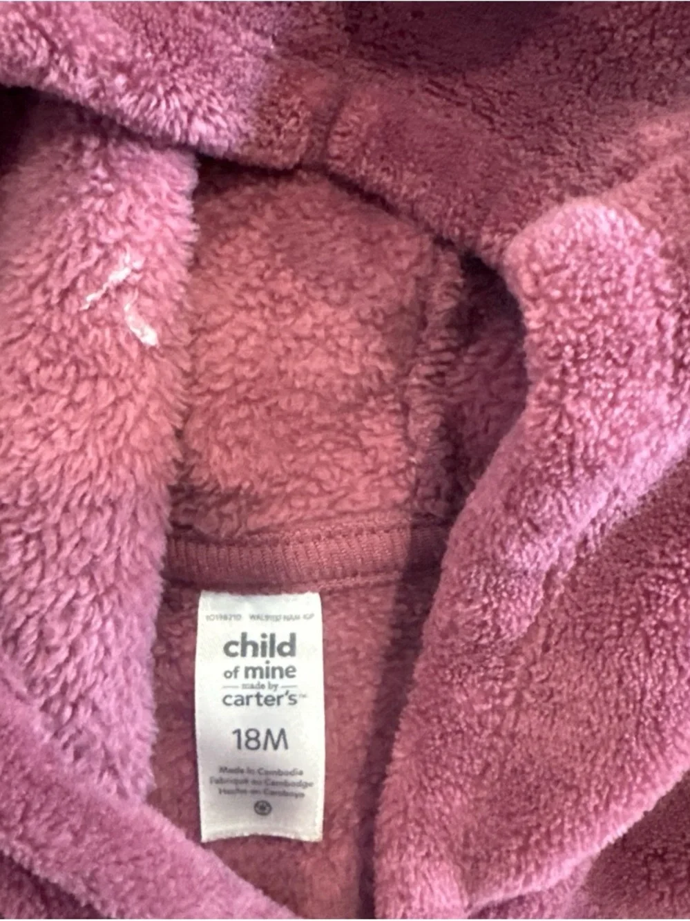 Carter's Plush Hooded Jacket in Deep Plum